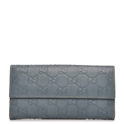 Gucci Guccissima Continental Flap Wallet Blue 1 of 8