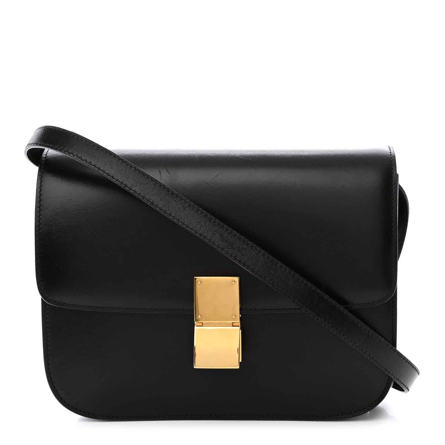 Celine Box Calfskin Medium Classic Box Flap Bag Black 1 of 16