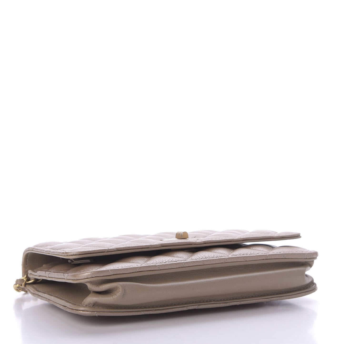 Metallic Aged Calfskin Reissue Wallet On Chain WOC Gold