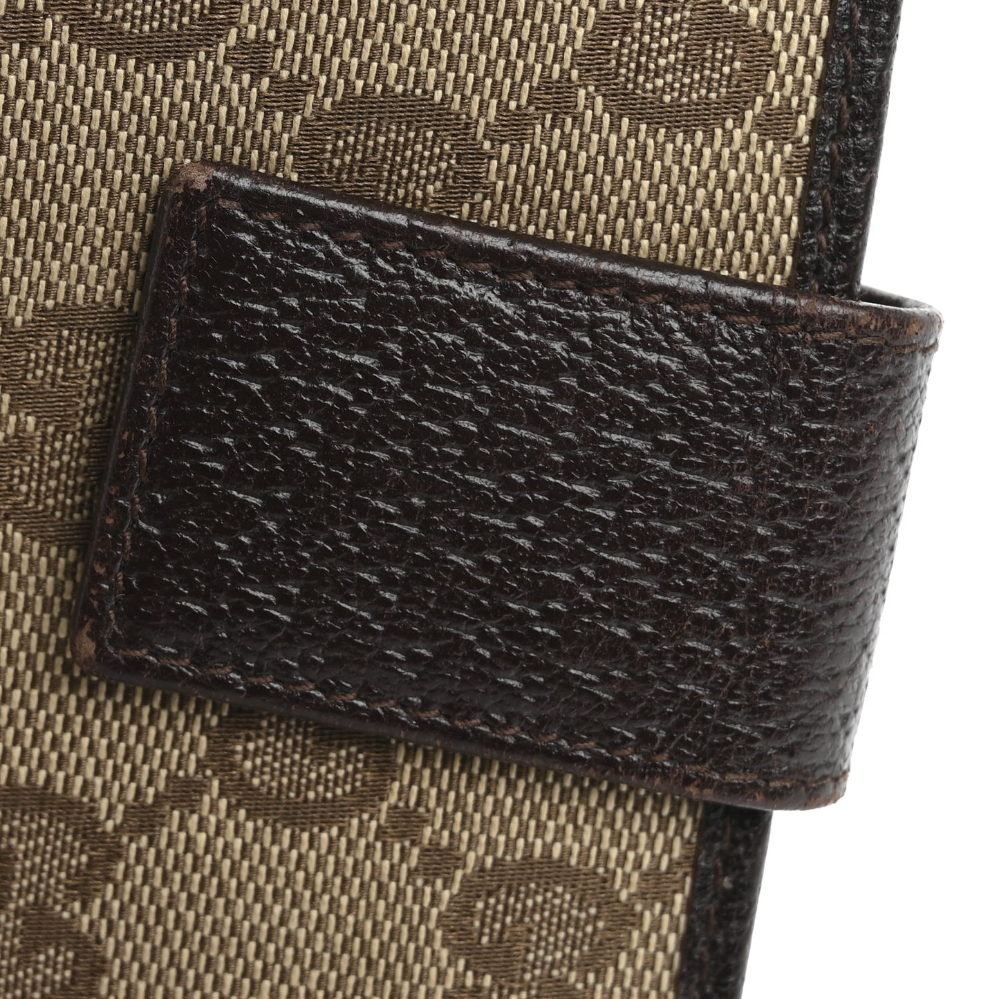 Monogram Metal Bar Continental Flap Wallet Beige Ebony Dark Brown