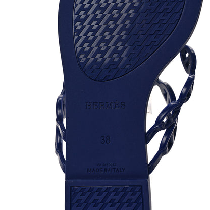 Hermes Rubber Chaine d'Ancre Island Sandals 38 Bleu Smalt 6 of 8