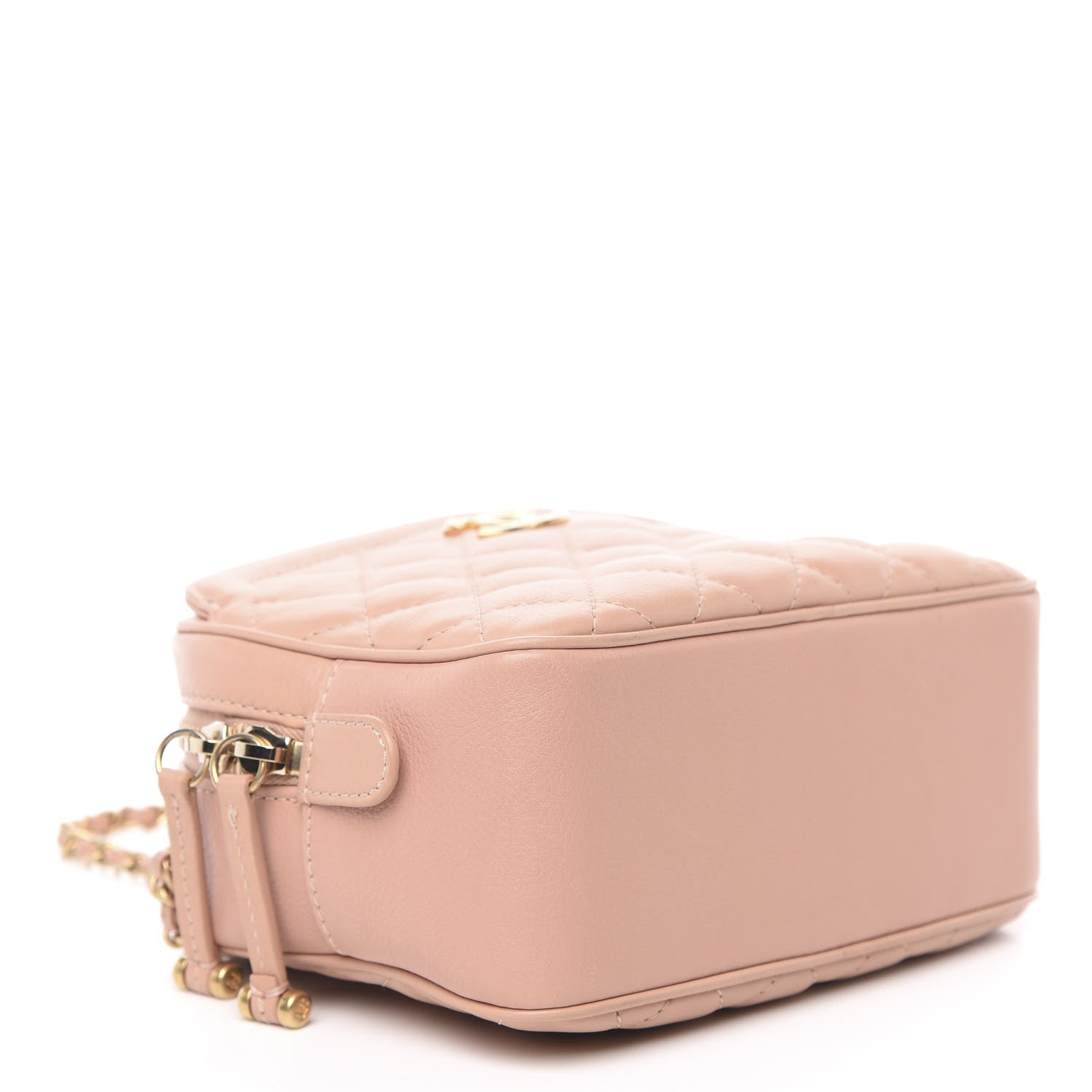 Chanel Calfskin Quilted CC Small Vanity Case Dark Beige 4 of 11