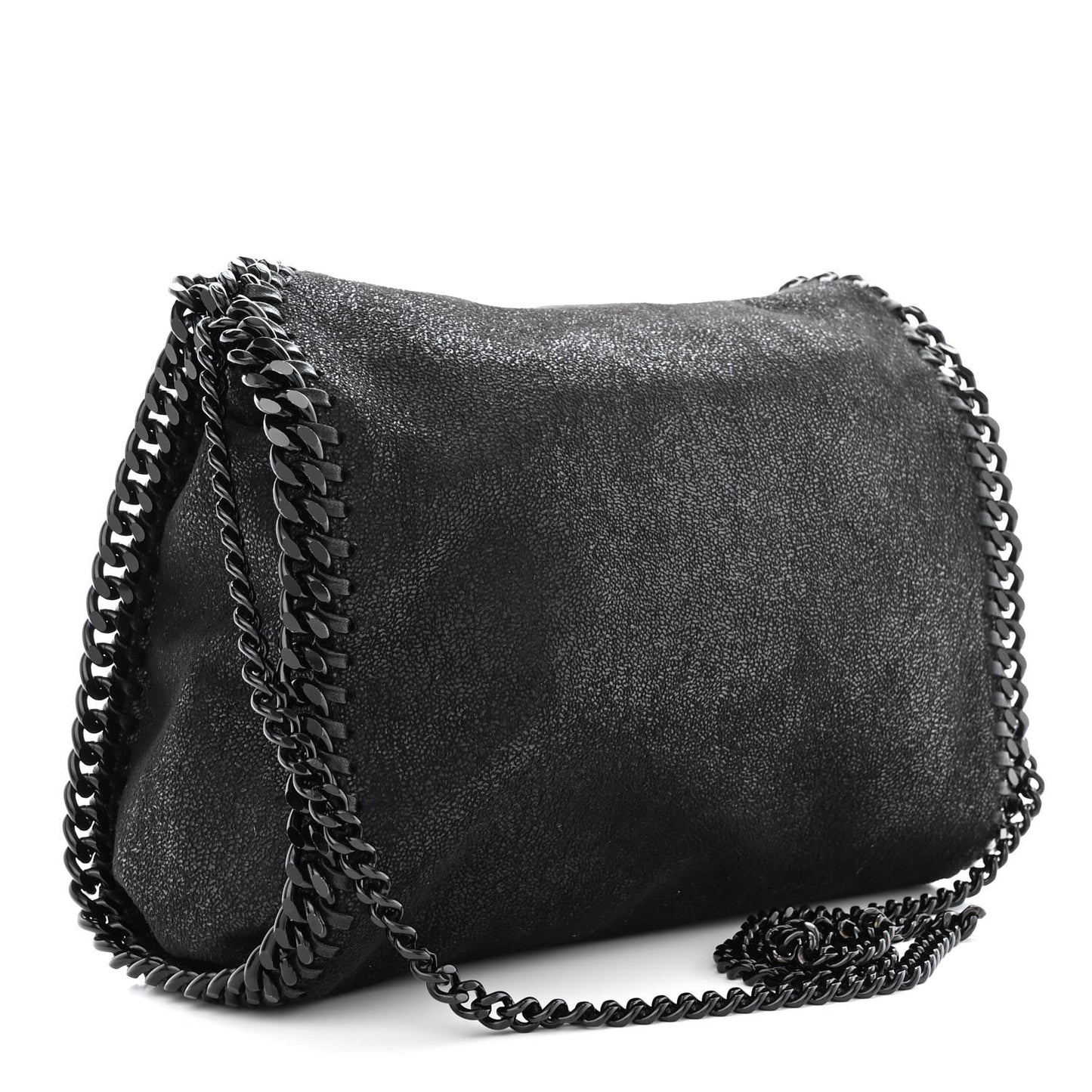 Shaggy Deer Mini Falabella Fold Over Tote Black