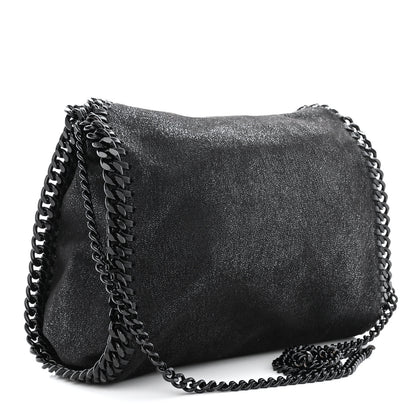 Stella McCartney Shaggy Deer Mini Falabella Fold Over Tote Black 3 of 11