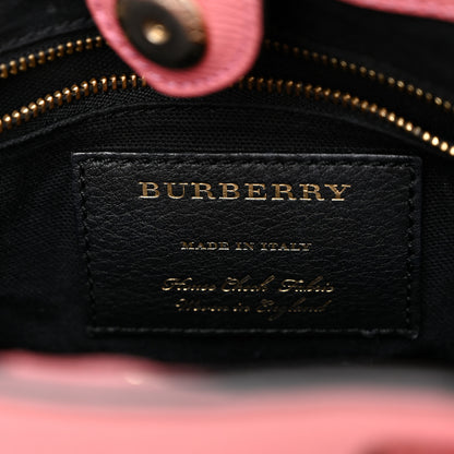 Burberry Grainy Calfskin House Check Small Banner Tote Mauve Pink 6 of 13