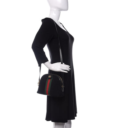 Gucci Suede Patent Web GG Small Ophidia Dome Shoulder Bag Black 2 of 10