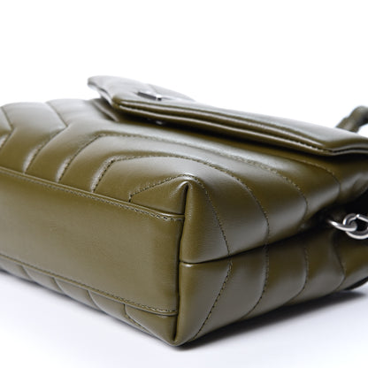 Saint Laurent Calfskin Y Quilted Monogram Toy Loulou Crossbody Bag Military Olive 9 of 9