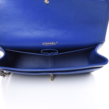 Chanel Lambskin Chevron Quilted Jumbo Double Flap Blue 5 of 11