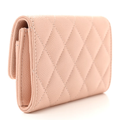 Chanel Caviar Quilted Chain CC Flap Card Holder Light Pink 2 of 9