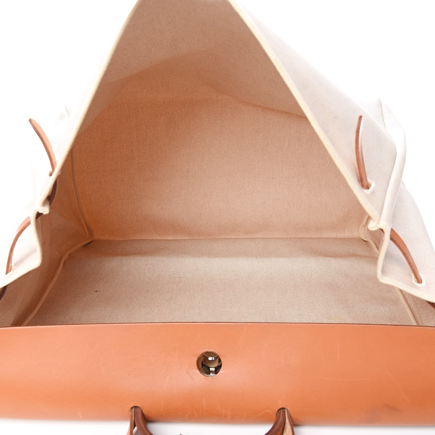 Hermes Toile Vache Calfskin Herbag Cabin Natural 5 of 20