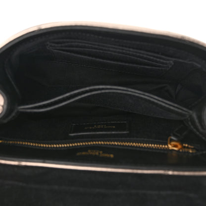Saint Laurent Metallic Calfskin Y Quilted Monogram Toy Loulou Crossbody Bag Piombo 5 of 12