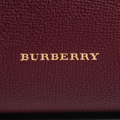 Burberry Grainy Leather House Check Medium Banner Tote Elderberry 10 of 10