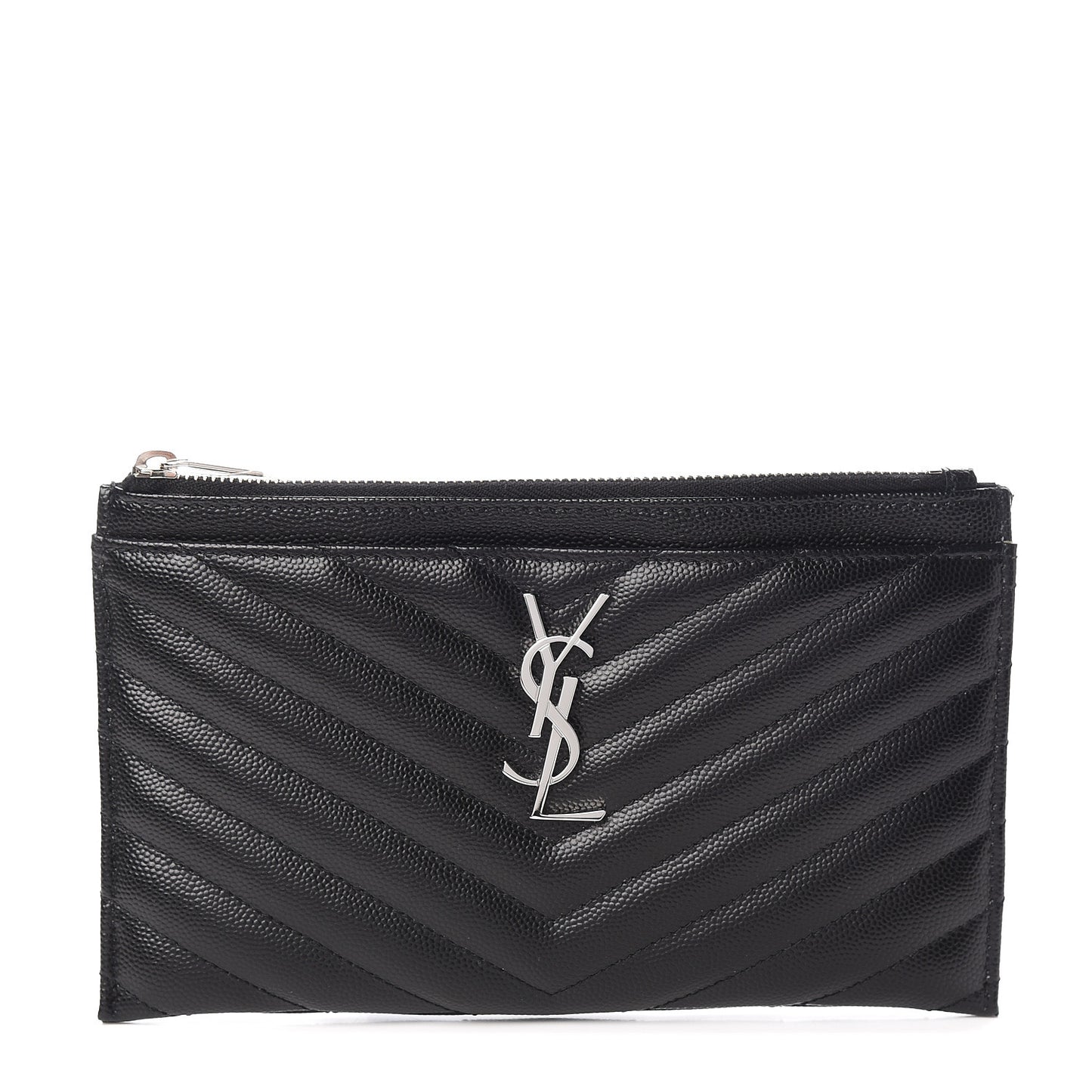 Grain De Poudre Chevron Monogram Bill Pouch Black