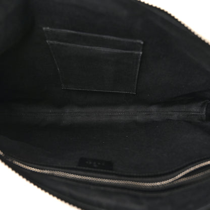 Gucci Soft GG Supreme Monogram Appia Calfskin Web East West Messenger Bag Black Grey 5 of 11