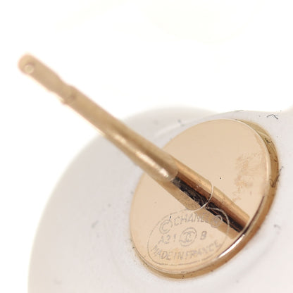 Chanel Pearl Crystal CC Heart Earrings Gold 4 of 5