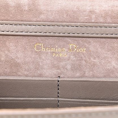 Christian Dior Calfskin Studded Diorama Wallet on Chain Pouch Grey 6 of 10