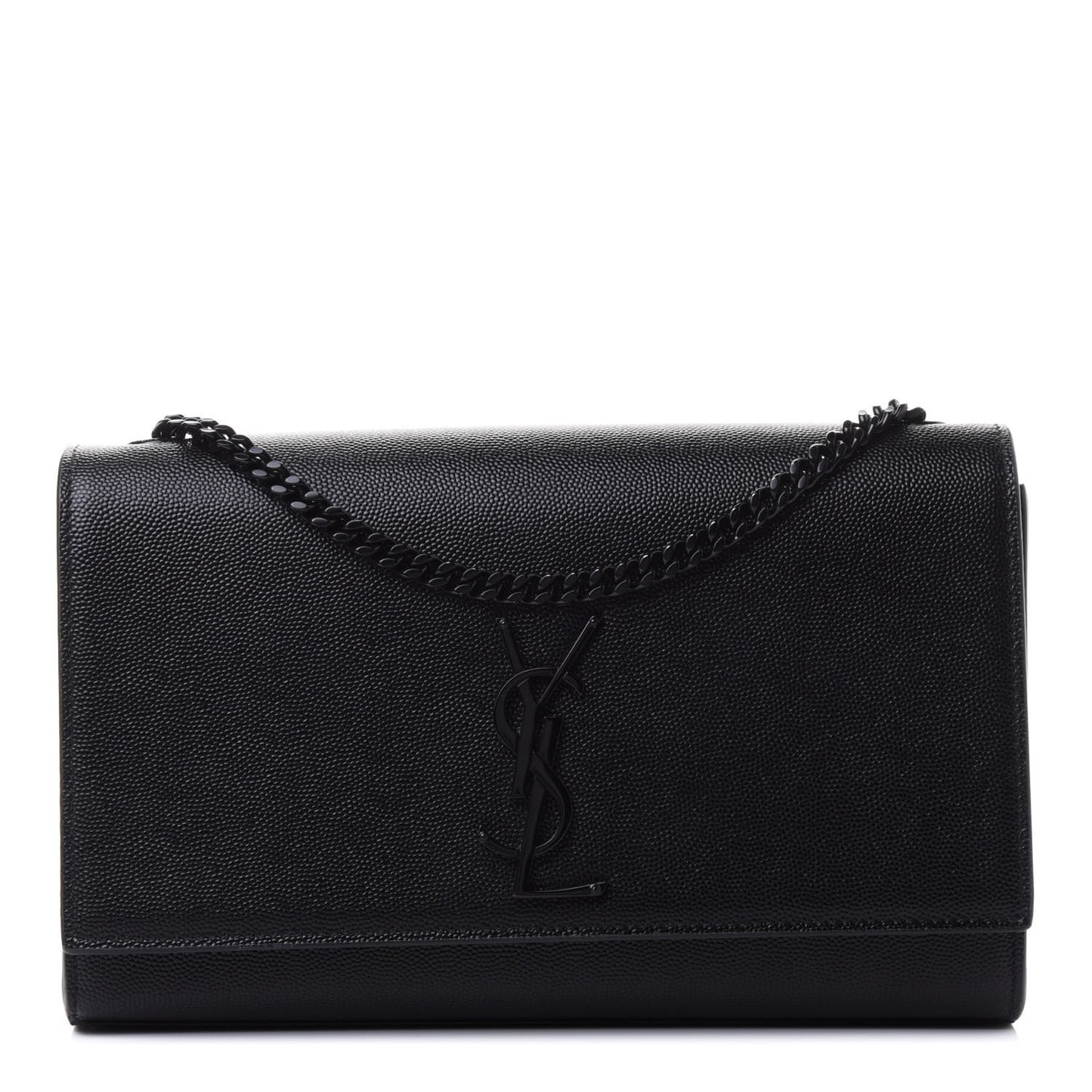 Grain De Poudre Medium Classic Monogram Kate Satchel Black