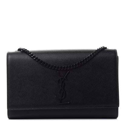Saint Laurent Grain De Poudre Medium Classic Monogram Kate Satchel Black 1 of 4