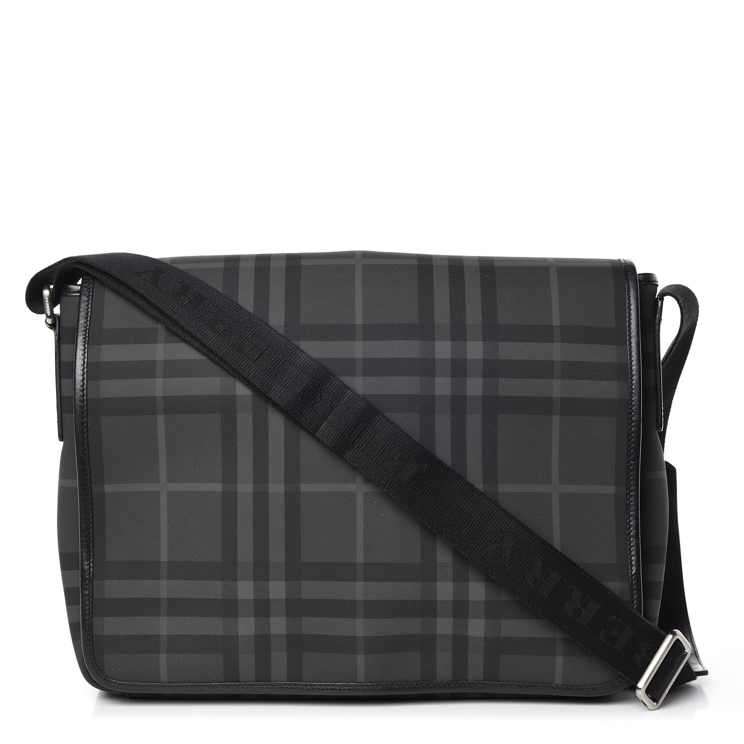 Burberry Nylon Smoked Check Messenger Bag 1 of 12