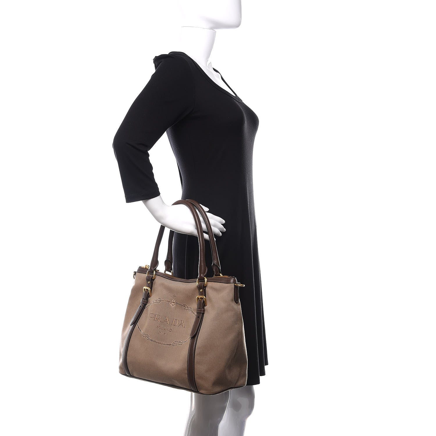 Prada Jacquard Logo Tote Corda Bruciato 3 of 11