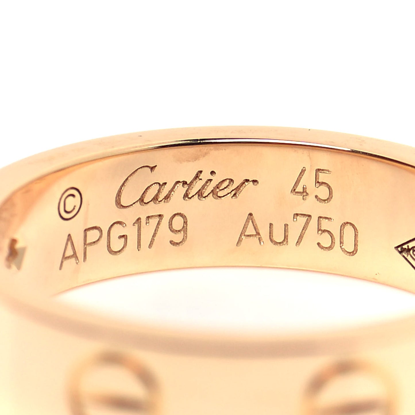 18K Pink Gold Diamond 4mm LOVE Wedding Band Ring 45 3.25