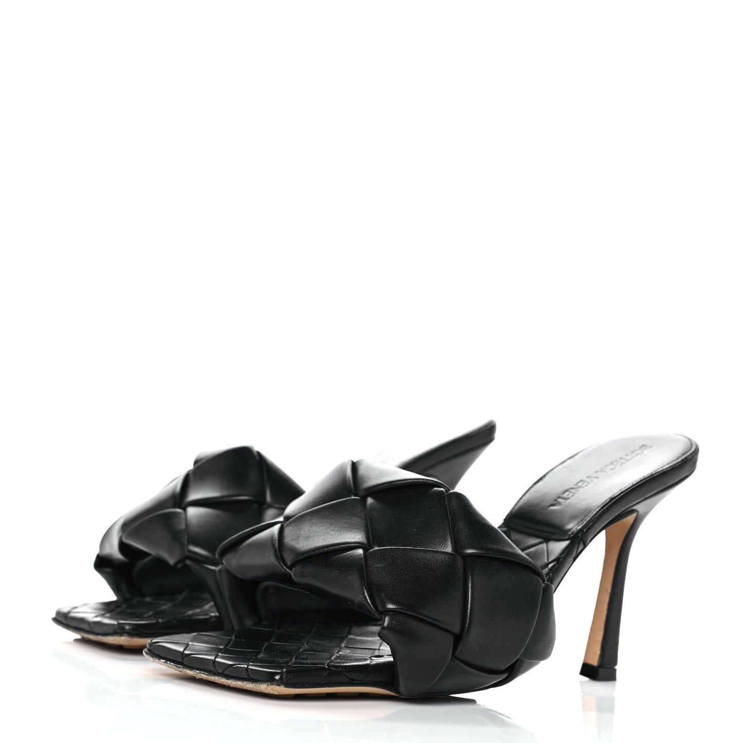 Nappa Maxi Intrecciato Lido Mule Sandals 36 Black