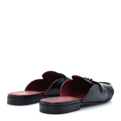 Chanel Shiny Crumpled Lambskin CC Mules 40 Black 5 of 10
