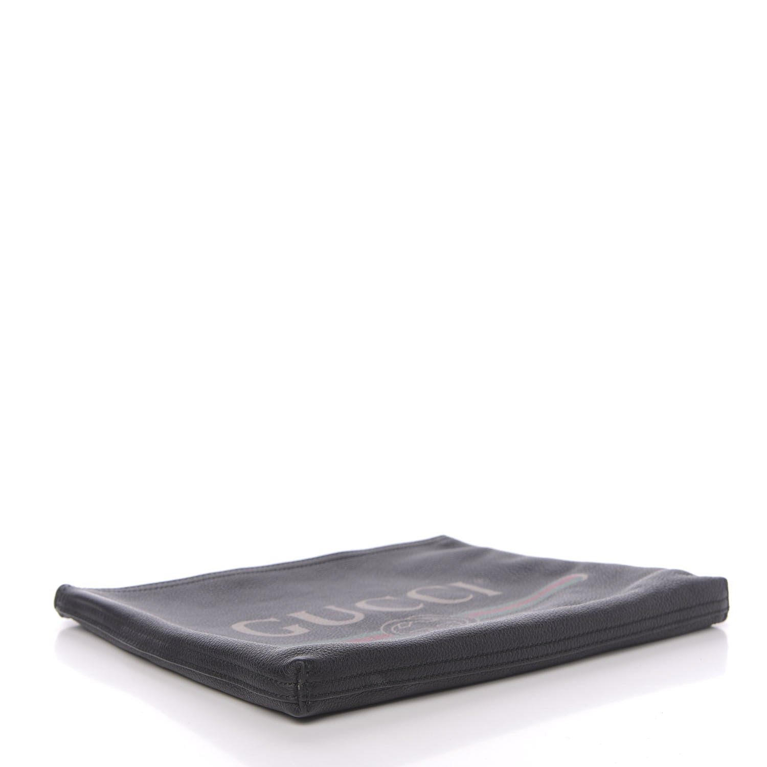 Gucci Pebbled Calfskin Medium Logo Portfolio Clutch Black 4 of 11
