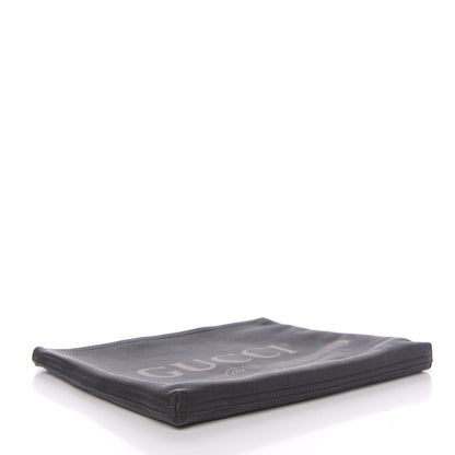 Gucci Pebbled Calfskin Medium Logo Portfolio Clutch Black 4 of 11