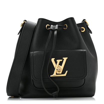 Louis Vuitton Calfskin Lockme Bucket MM Black 1 of 9