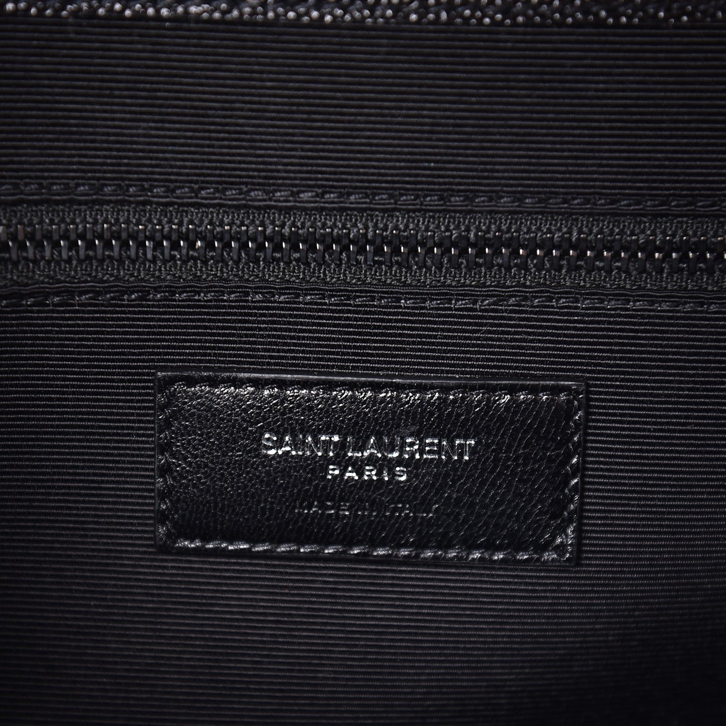 Grain De Poudre Textured Mixed Matelasse Large Triquilt Monogram Monochrome Satchel Black