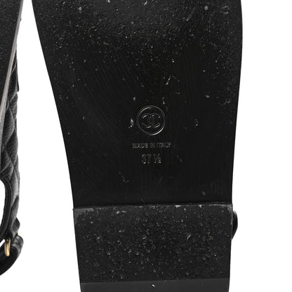 Chanel Grained Calfskin Velcro Dad Sandals 37.5 Black 6 of 10