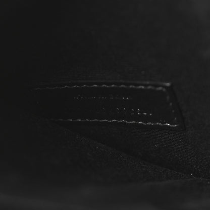 Saint Laurent Calfskin Crocodile Embossed Uptown Monogram Clutch Black 7 of 7
