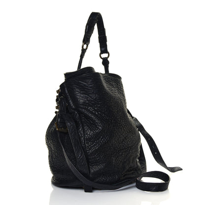 Alexander Wang Pebbled Lambskin Diego Bucket Bag Black Antique Brass Hardware 2 of 4