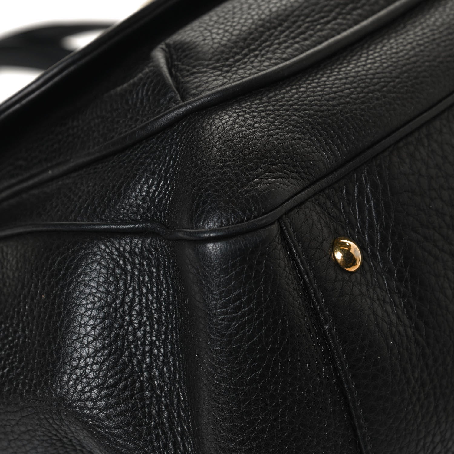 Gucci Pebbled Calfskin Medium 1973 Top Handle Satchel Black 12 of 14