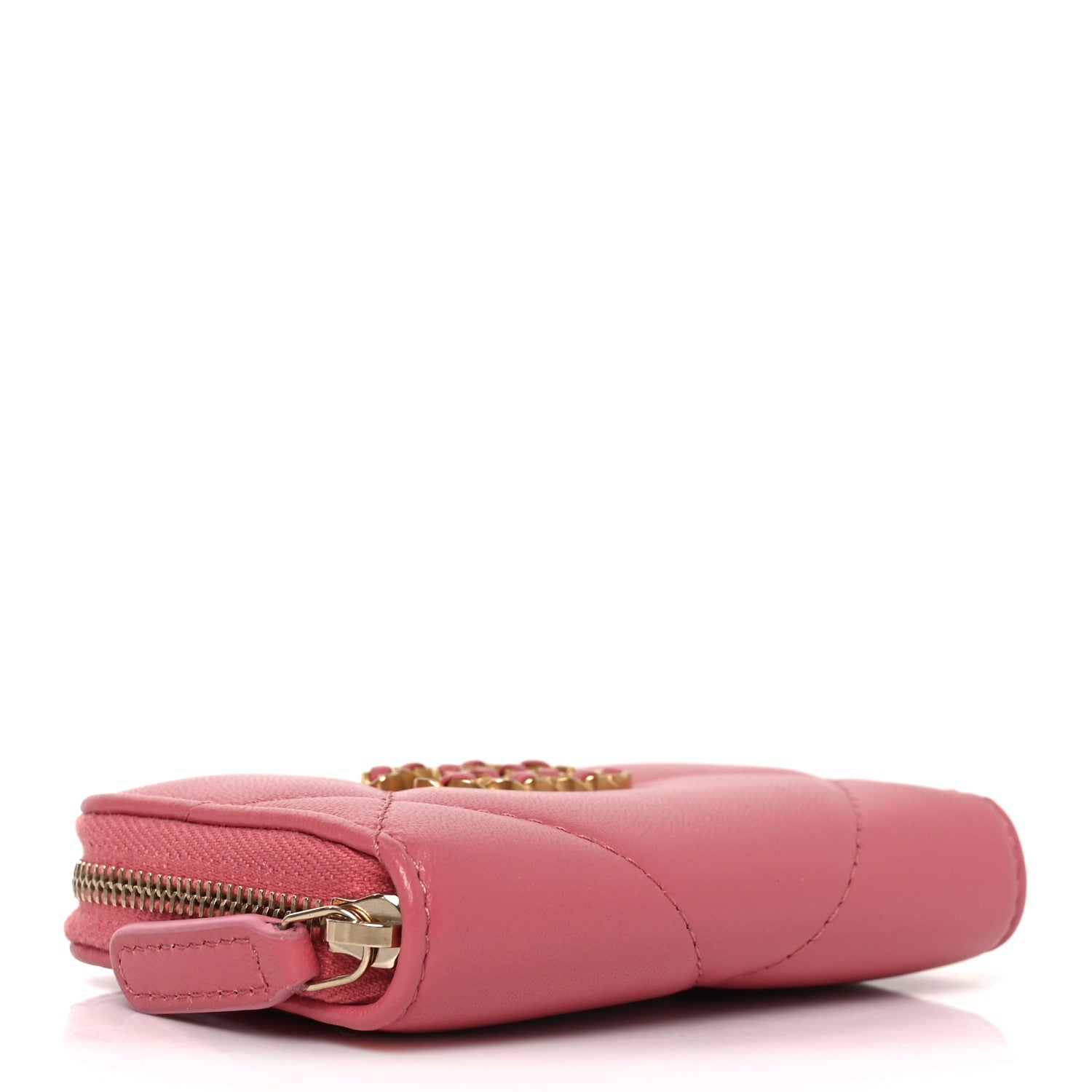 Chanel Lambskin Quilted Chanel 19 Zip Around Coin Purse Wallet Light Pink 4 of 7