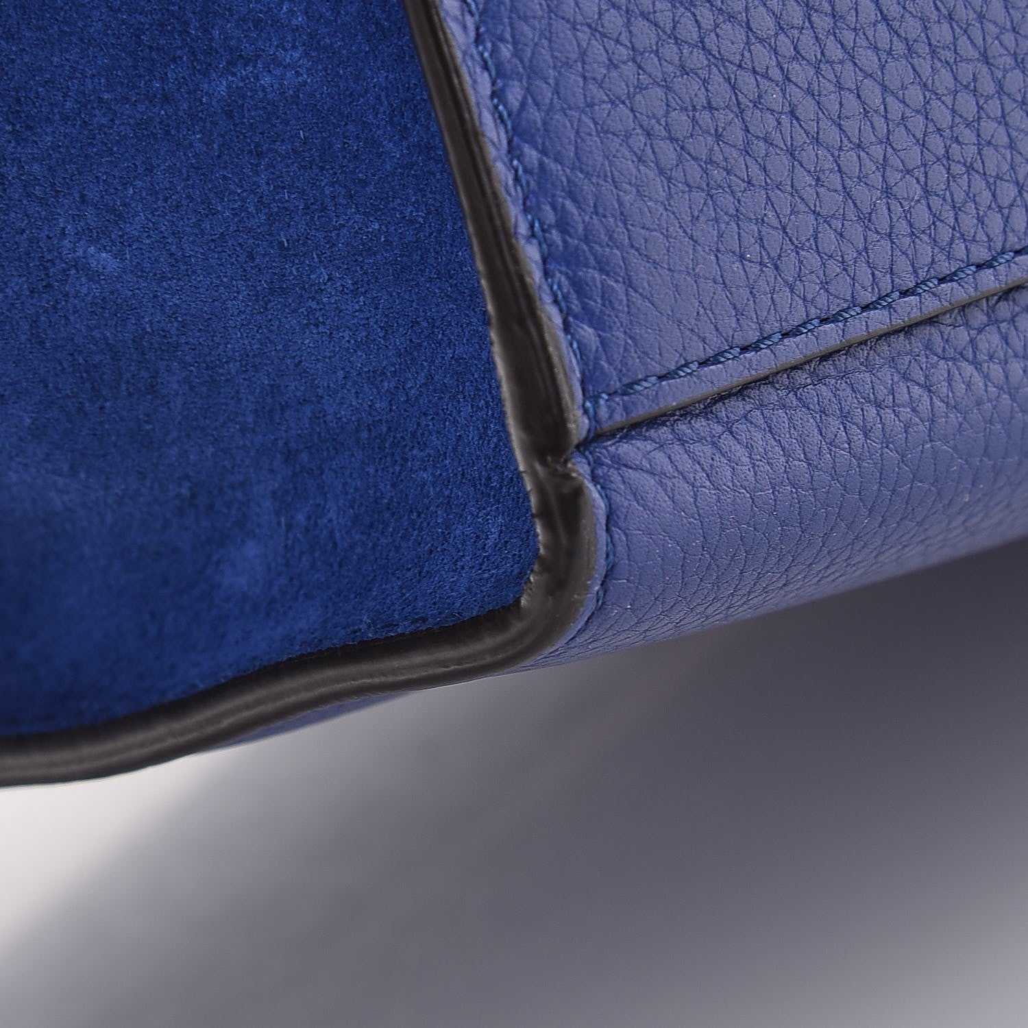 Celine Drummed Calfskin Suede Medium Trapeze Indigo 10 of 12