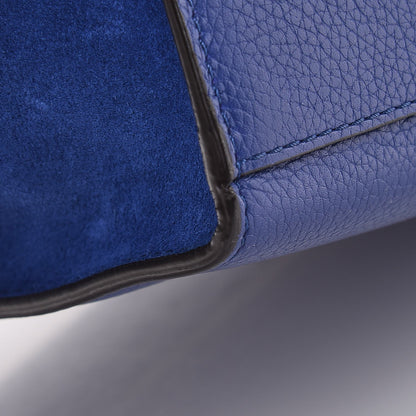 Celine Drummed Calfskin Suede Medium Trapeze Indigo 10 of 12