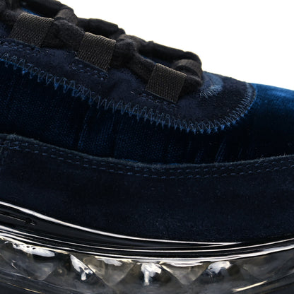 Chanel Suede Calfskin Velvet Grosgrain CC Sneakers 39.5 Navy Blue Black 8 of 9