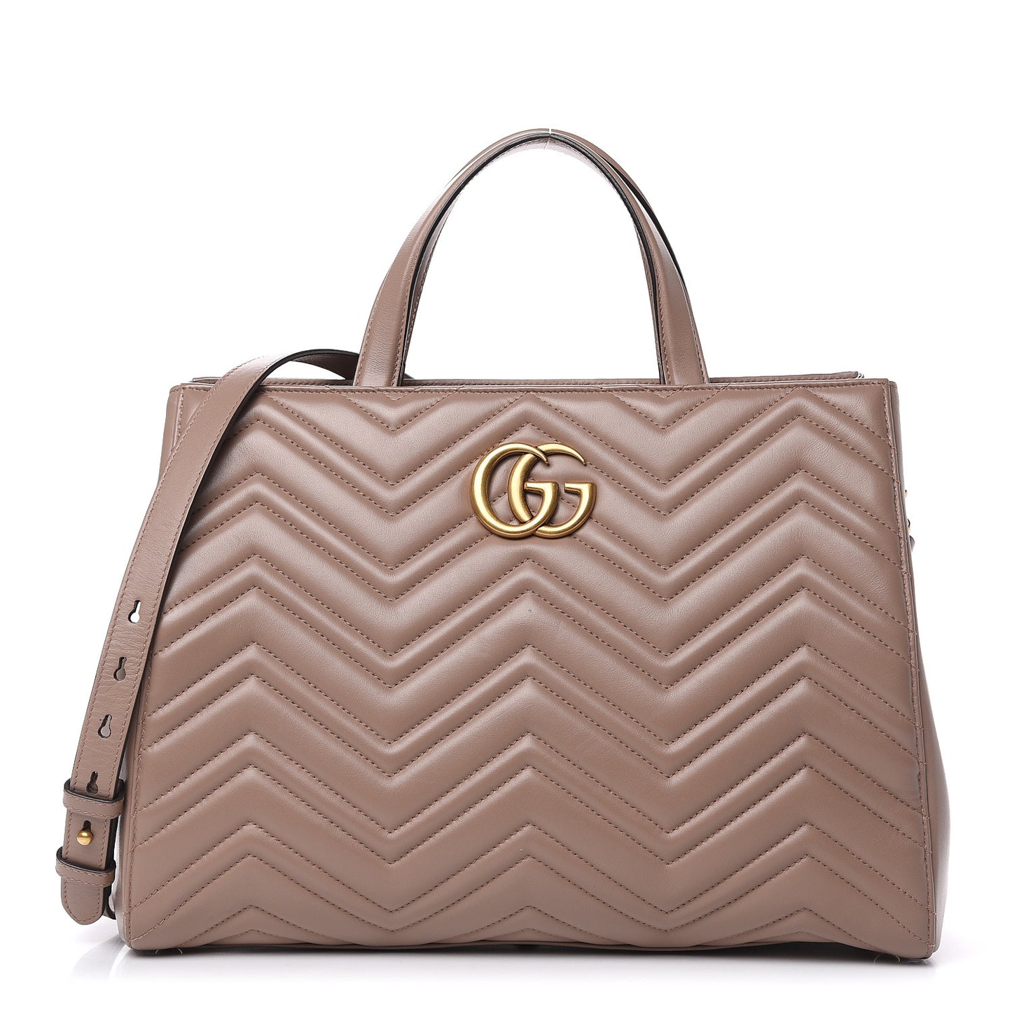 Calfskin Matelasse Medium GG Marmont Tote Porcelain Rose