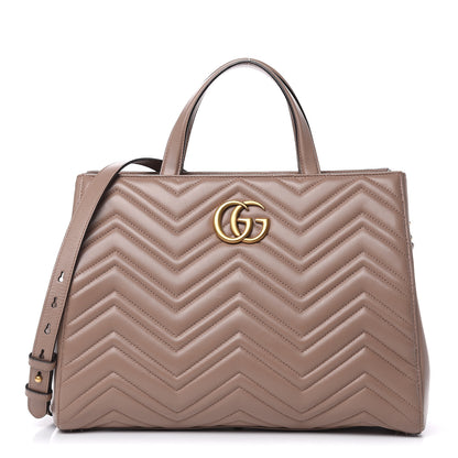 Gucci Calfskin Matelasse Medium GG Marmont Tote Porcelain Rose 1 of 15