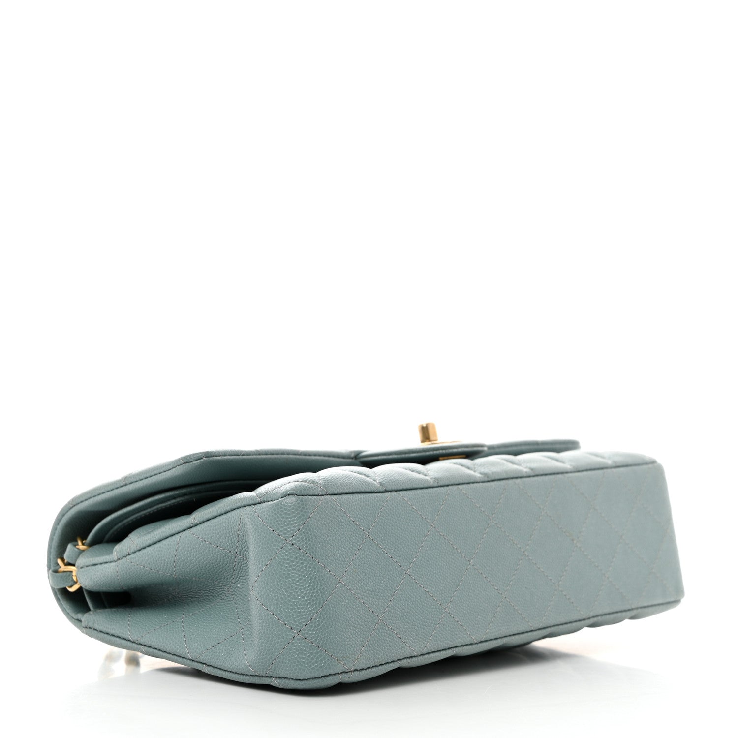 Chanel Iridescent Caviar Quilted Medium Double Flap Light Blue 4 of 10