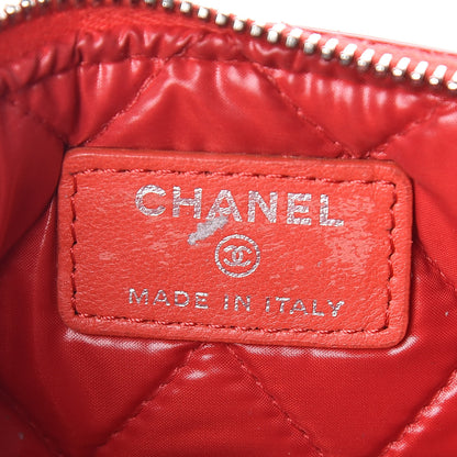 Chanel Patent Quilted Small Cosmetic Case Red 8 of 9