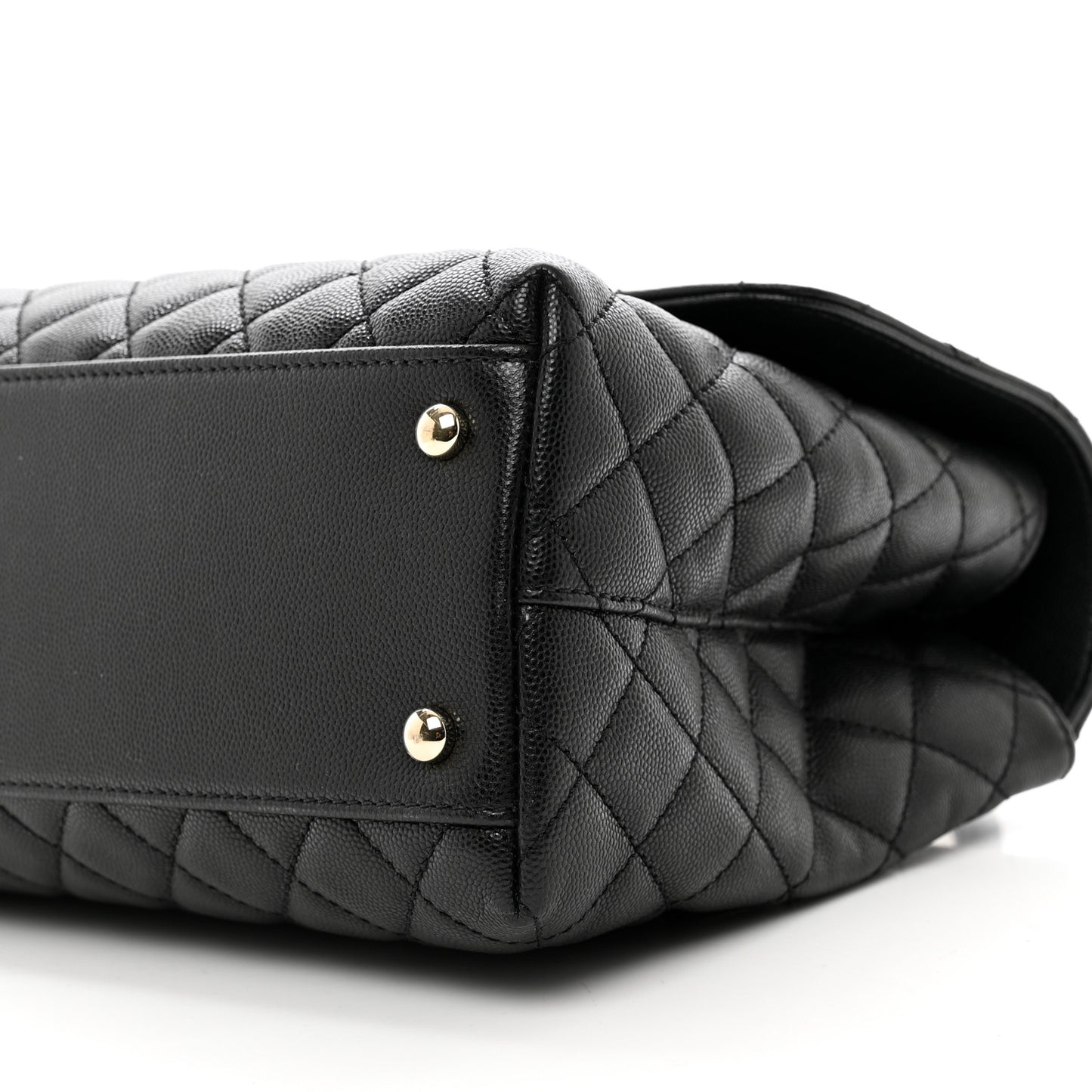 Caviar Quilted Medium Coco Handle Flap Black