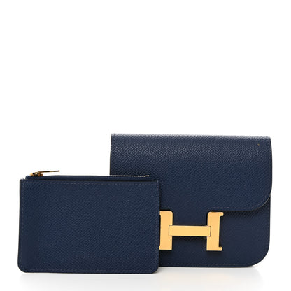 Hermes Epsom Constance Slim Wallet Bleu Navy 3 of 9