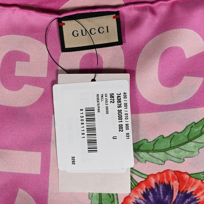Gucci Silk Twill Viole Square Scarf Roseate Pink 4 of 6