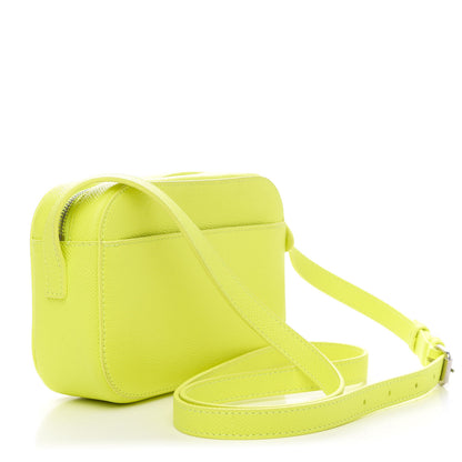 Balenciaga Signature Grained Calfskin Logo XS Ville Camera Bag Acid Green Black 3 of 10