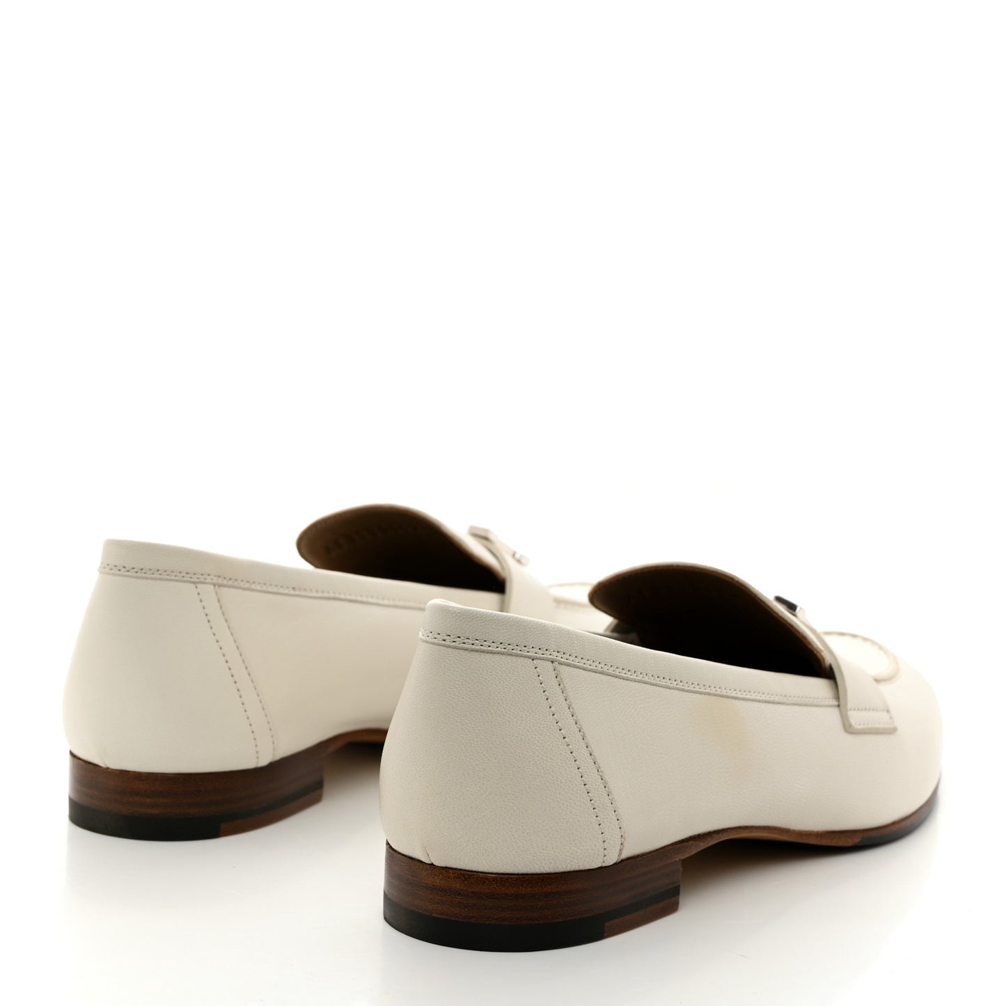 Calfskin Womens Paris Loafers 38.5 White