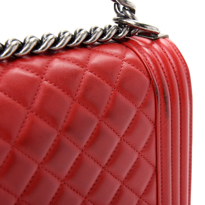 Chanel Lambskin Quilted Medium Boy Flap Red 12 of 15