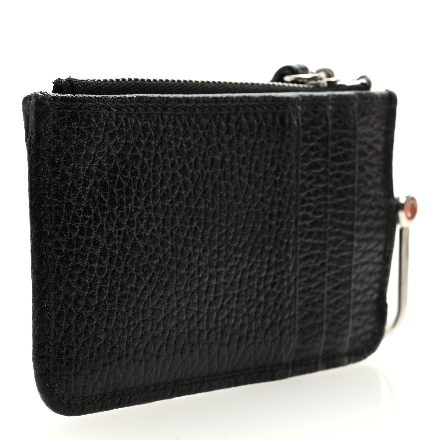 Dollar Calfskin Enamel Monochrome GG Marmont Key Case Card Holder Black